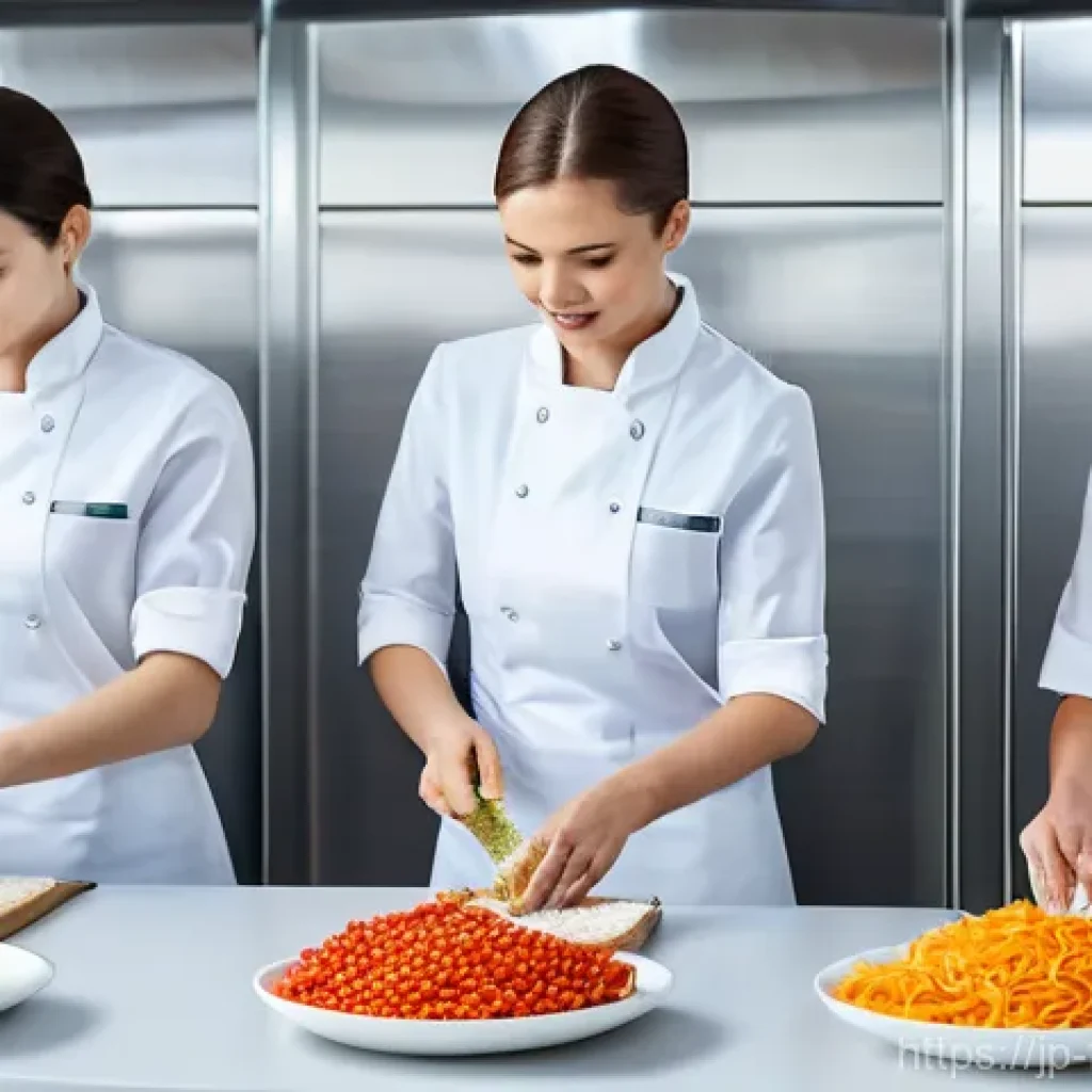 식품위생사 경력관리 방법 - Here are three detailed image prompts for generation, focusing on the future of food hygiene managem...